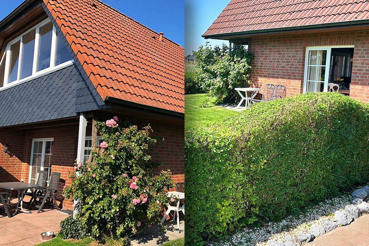 Heini’s Huus 1 Außenansicht mit Garten